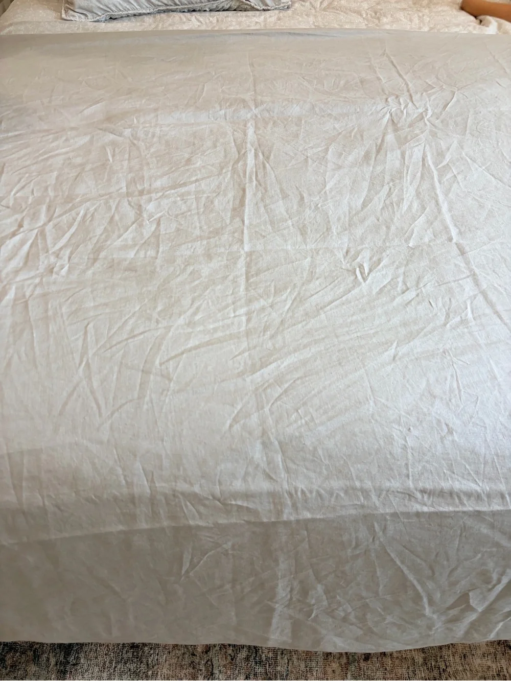 IKEA PUDERVIVA Twin Linen Duvet Cover With MYSKGRAS Insert Taupe Solid w/Ties